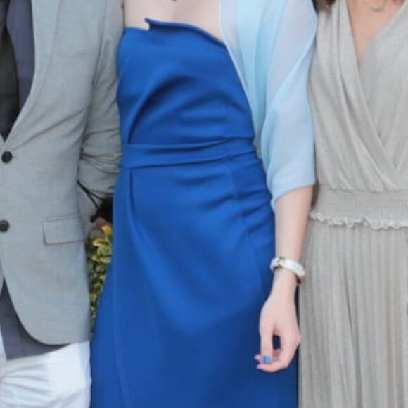 Boohoo Strapless Long Blue Dress - Picture 12 of 15